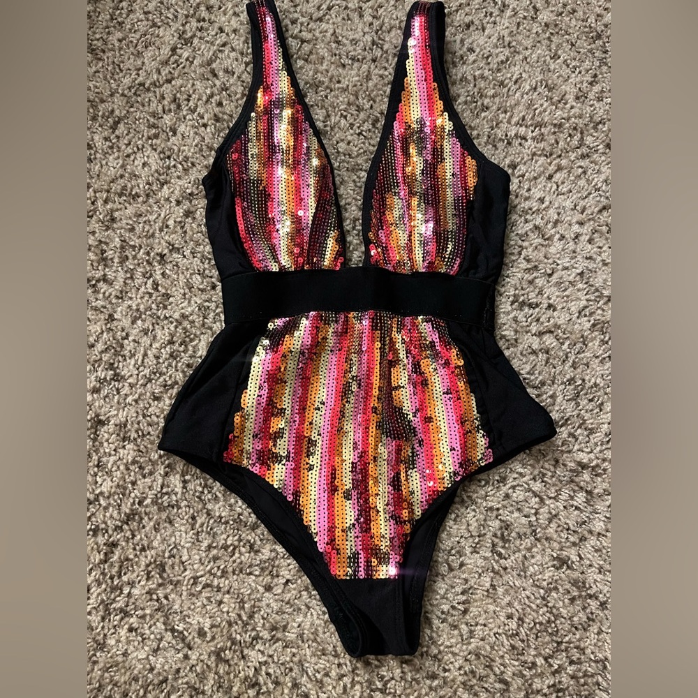 ASOS Sequin One Piece Swimsuit